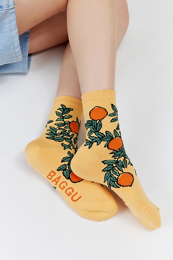 Shop Baggu Orange Tree Crew Sock In Orange Tree, Women's At Urban Outfitters