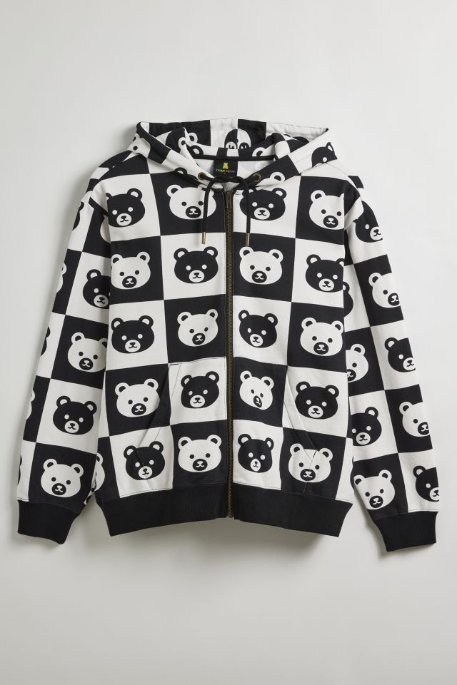 Teddy Fresh Quilted Bear Full Zip Hoodie Sweatshirt