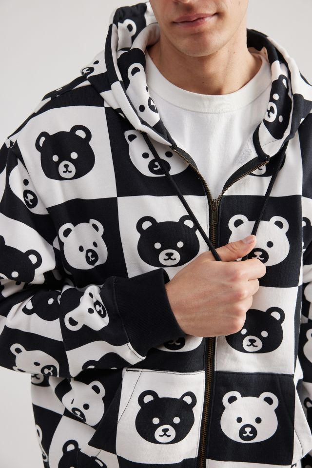 Teddy Fresh Bear Checkerboard Full Zip Hoodie Sweatshirt #4