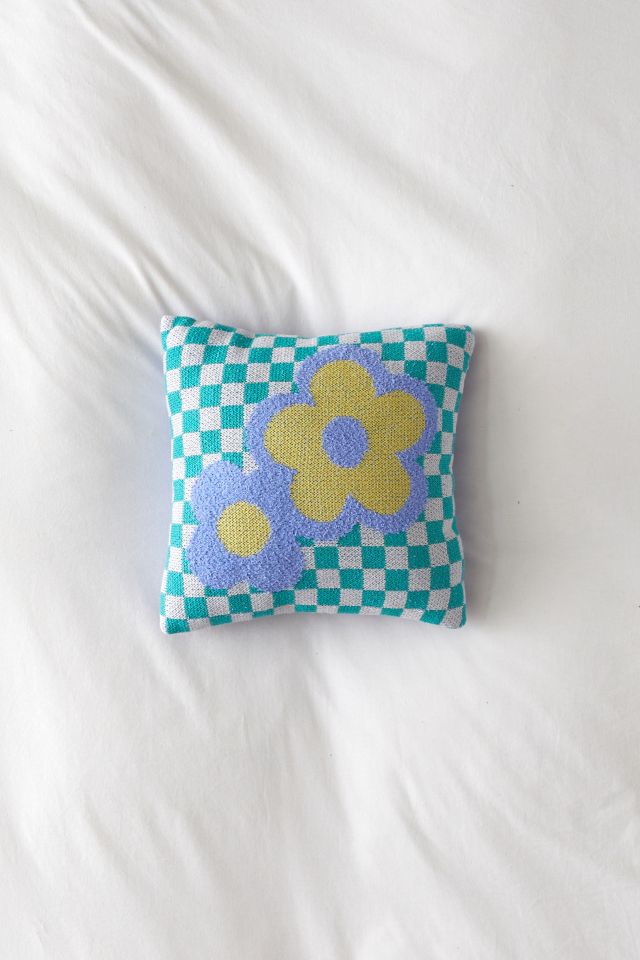 Flower Power Knit Throw Pillow #1