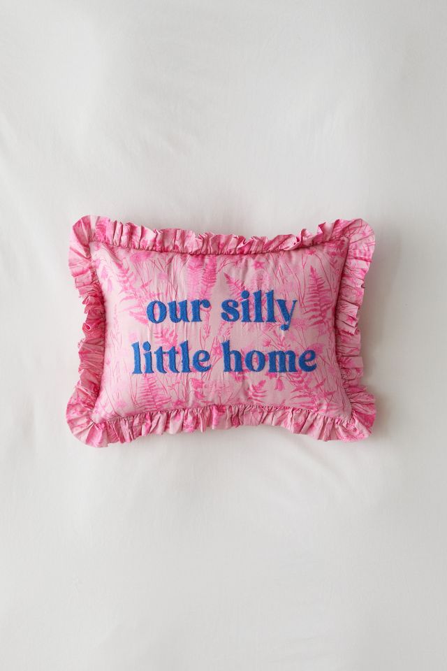 Text Ruffle Bolster Pillow #1
