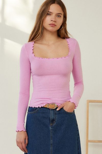 Out From Under Square Neck Layering Top In Pink, Women's At Urban Outfitters