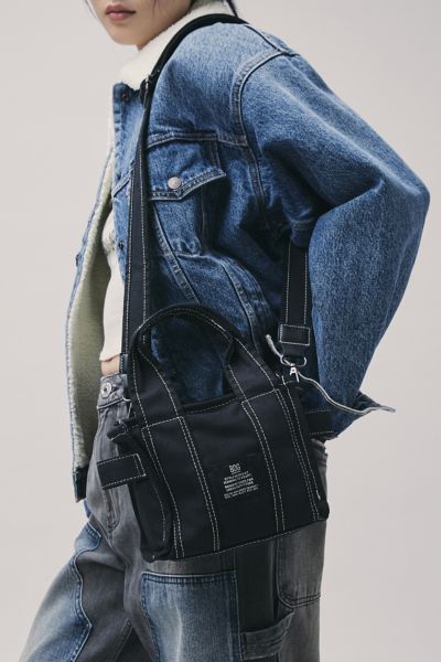 Bdg Serena Canvas Mini Tote Bag In Black/white, Women's At Urban Outfitters