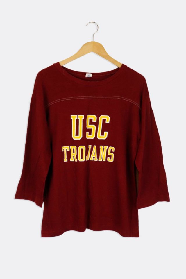Vintage USC Trojans Varsity Simple Font Vinyl Longsleeve | Urban Outfitters