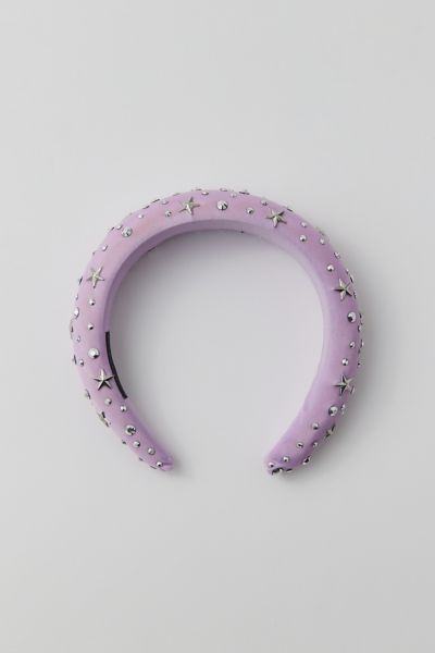 Urban Outfitters Studded Puffy Headband In Purple At