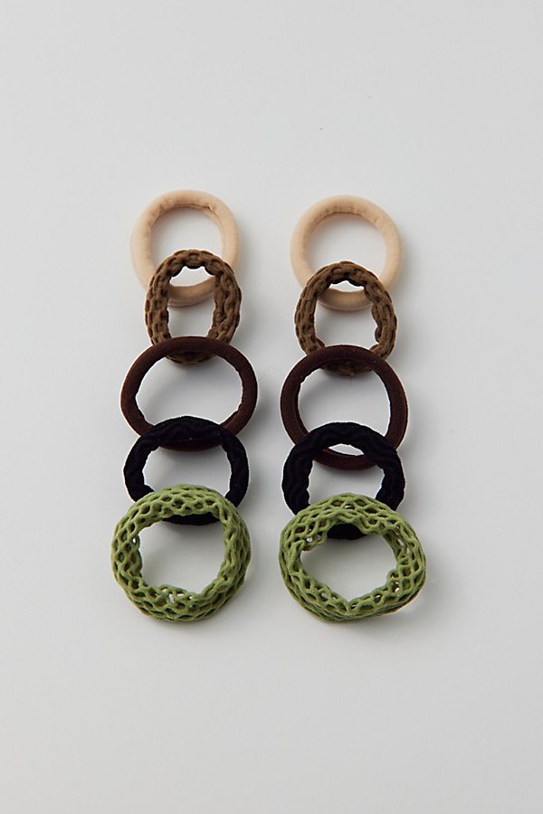 Urban Outfitters Non-slip Hair Tie Set In Tan At  In Multi