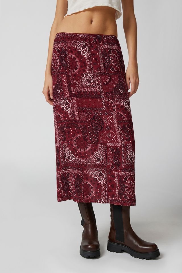 Urban Renewal Remnants Bandana Print Midi Skirt | Urban Outfitters