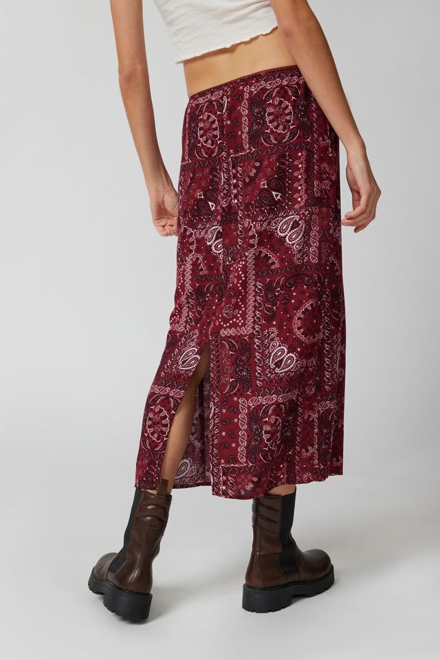 Urban Renewal Remnants Bandana Print Midi Skirt | Urban Outfitters