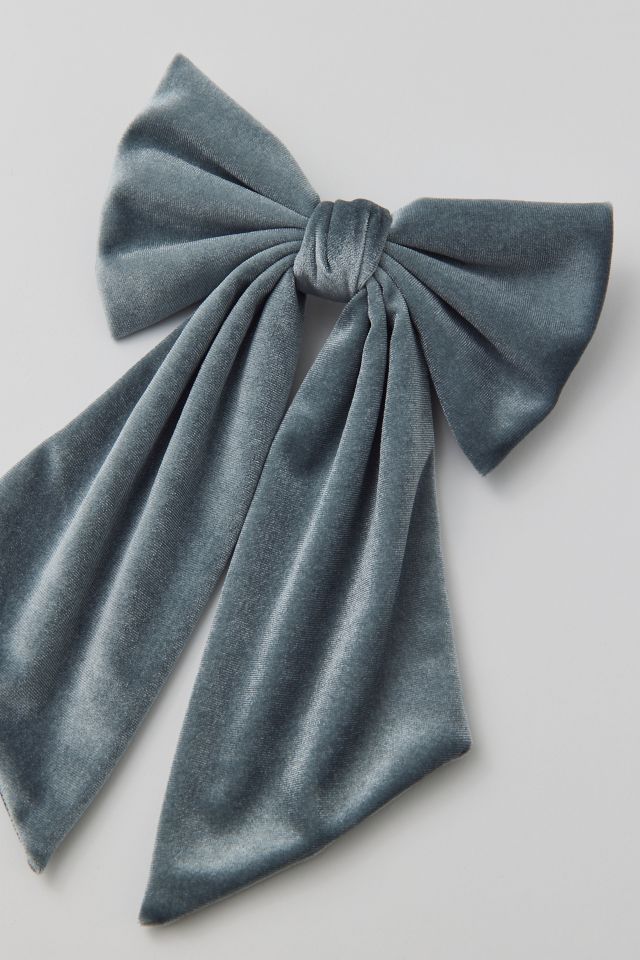 Satin Hair Bow Barrette in Black at Urban Outfitters