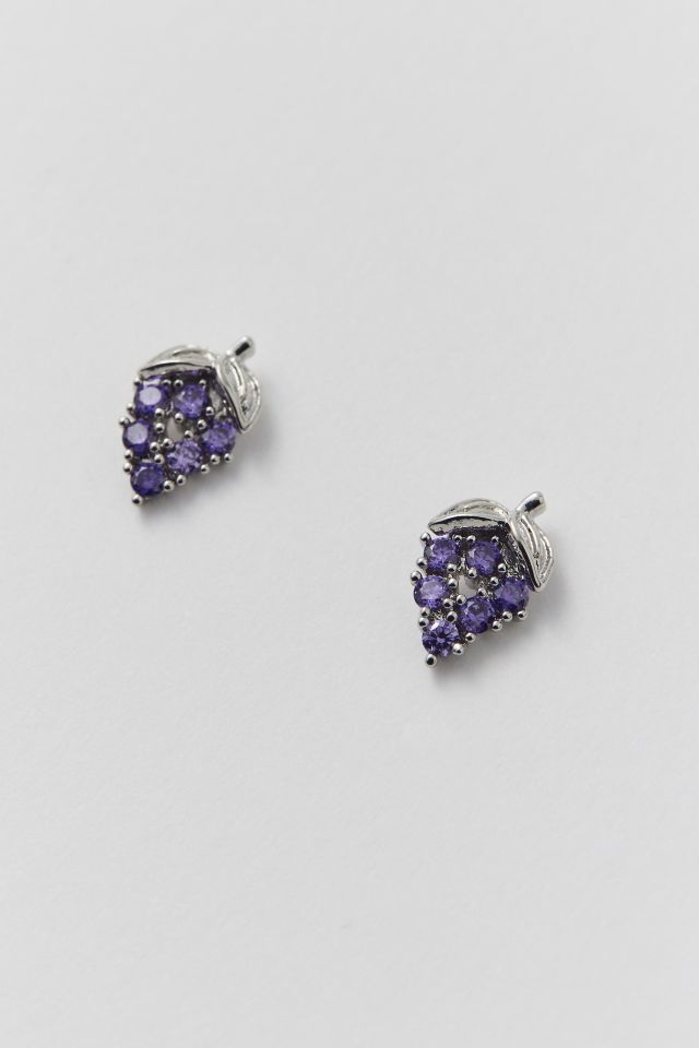 Delicate Rhinestone Grape Earring #1