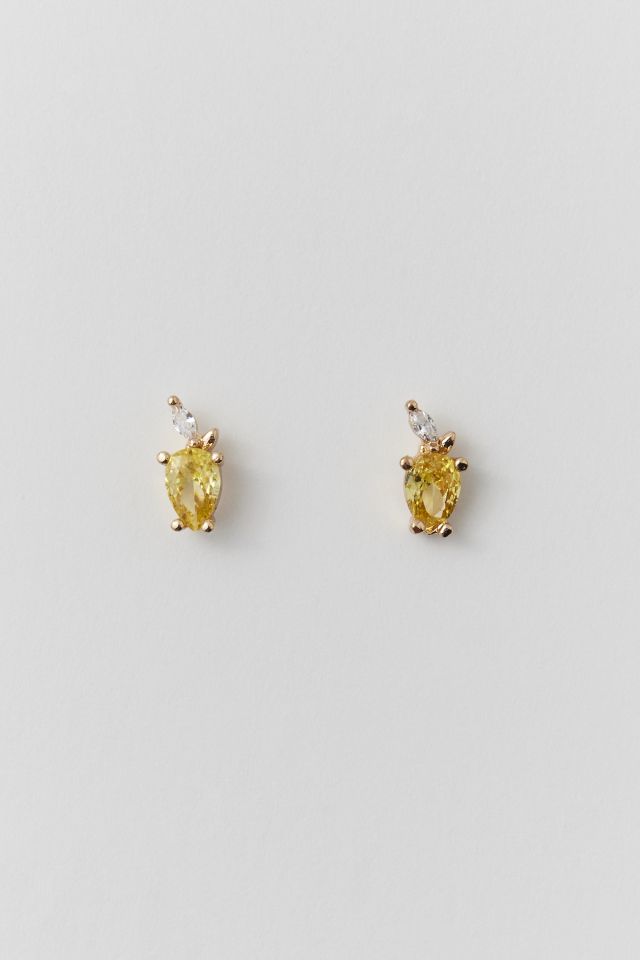 Delicate Rhinestone Lemon Earring #1