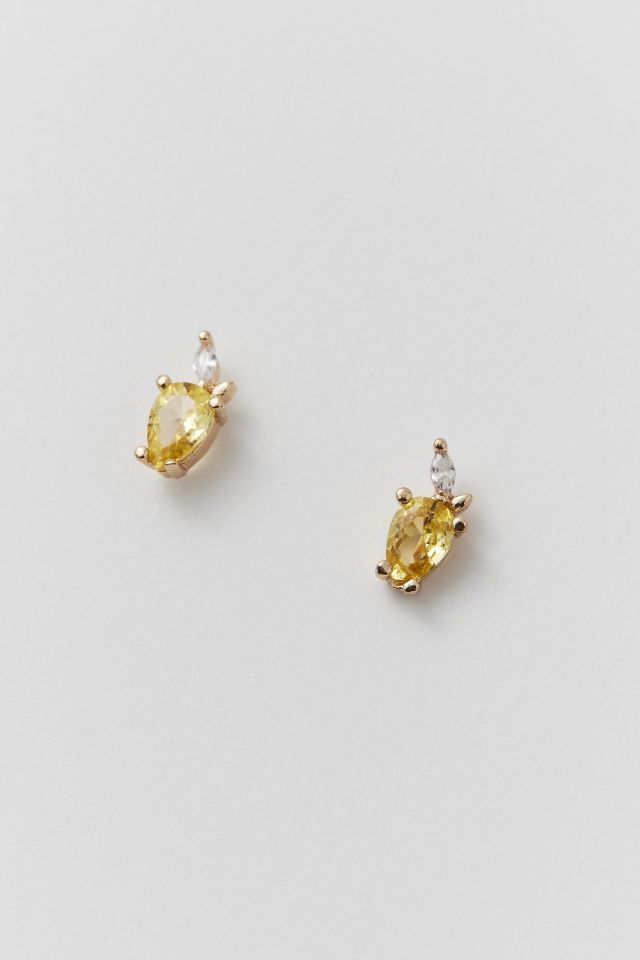 Delicate Rhinestone Lemon Earring #2