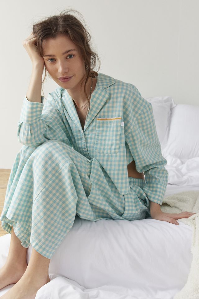 Out From Under PJ Party Cropped Button-Down Top #3