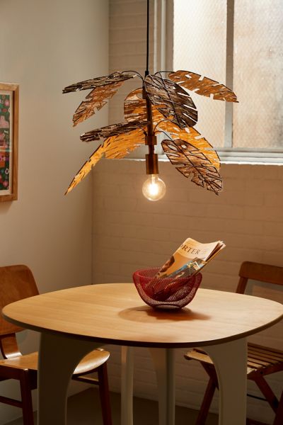 Urban Outfitters Monstera Pendant Light In Gold At