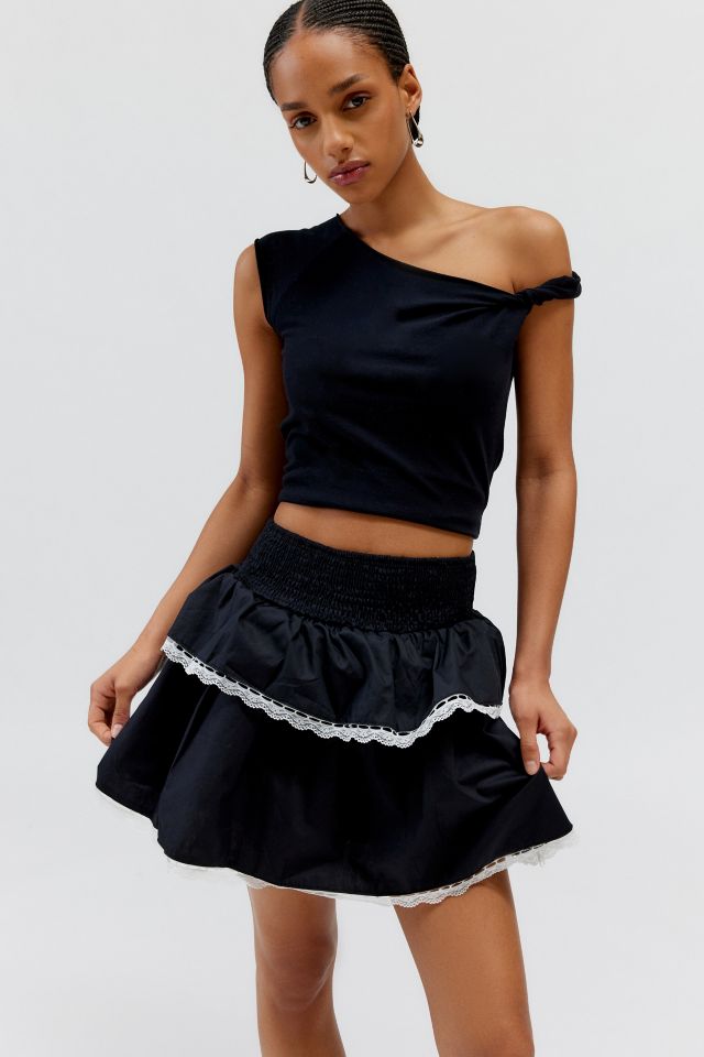 Daisy Street Poplin Tiered Mini Skirt | Urban Outfitters