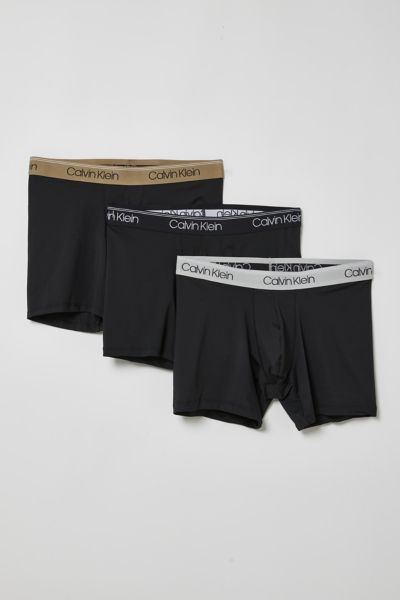 Calvin Klein 3-pack Boxer Brief With Colored Waistband In Black