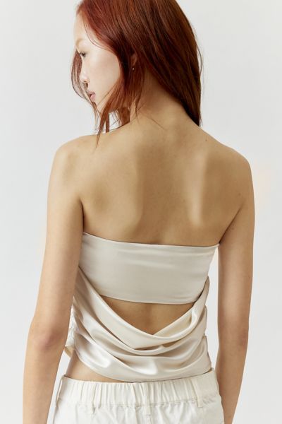 Third Form Satin Drape Tube Top