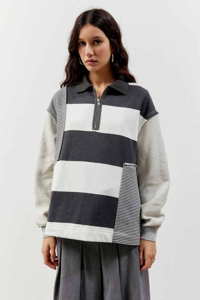 BDG Saylor Spliced Quarter-Zip Sweatshirt | Urban Outfitters