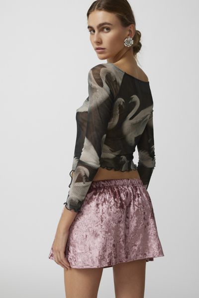 Urban Renewal Parties Remade Velvet Mini Skirt In Pink, Women's At Urban Outfitters