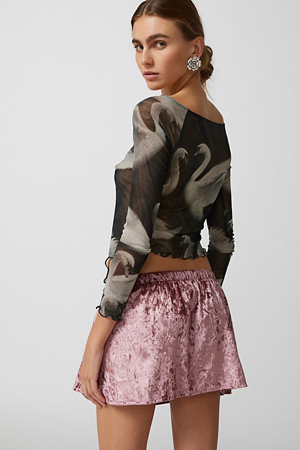 Urban Renewal Parties Remade Velvet Mini Skirt In Pink, Women's At Urban Outfitters