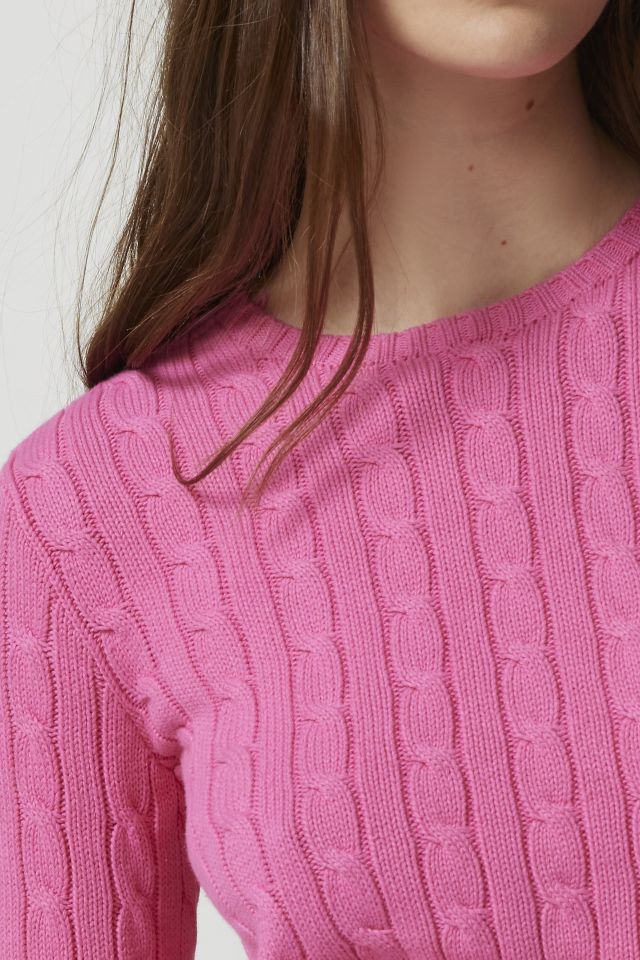 Hot pink cable knit clearance sweater