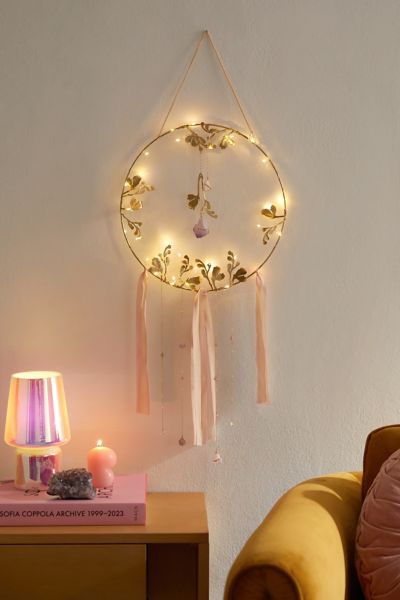 Shop Urban Outfitters Ariana Ost Illuminated Floral Healing Crystal Wall Hanging In Assorted At