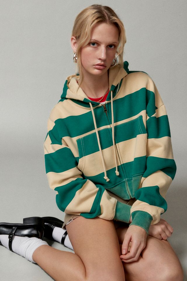 BDG Leah Stripe Zip-Up Hoodie Sweatshirt #1