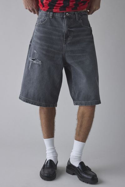 BDG ASTRO BAGGY WASHED DENIM JORT IN GREY, MEN'S AT URBAN OUTFITTERS 