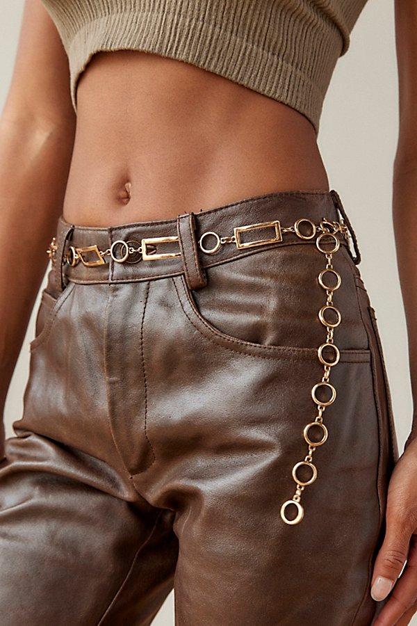Urban Outfitters Lexi Mod Femme Chain Belt In Gold, Women's At