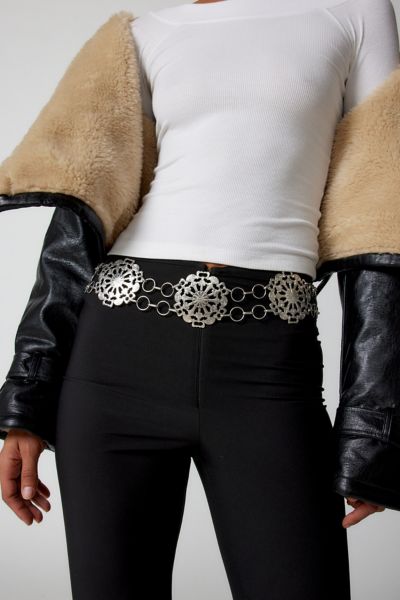 Urban Outfitters Wide Chain Belt In Silver, Women's At