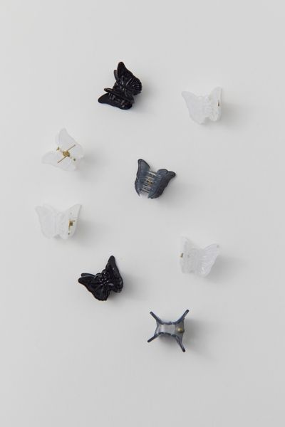 Urban Outfitters Butterfly Mini Claw Clip Set In Dark At