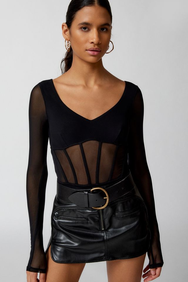 Out From Under Kiera Mesh Corset Bodysuit