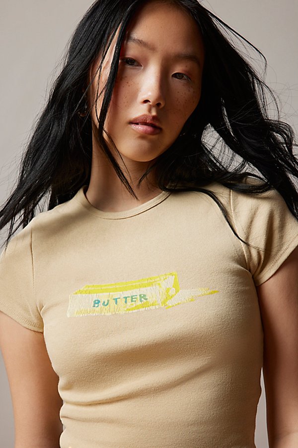 Bdg Butter Perfect Baby Tee In Tan, Women's At Urban Outfitters