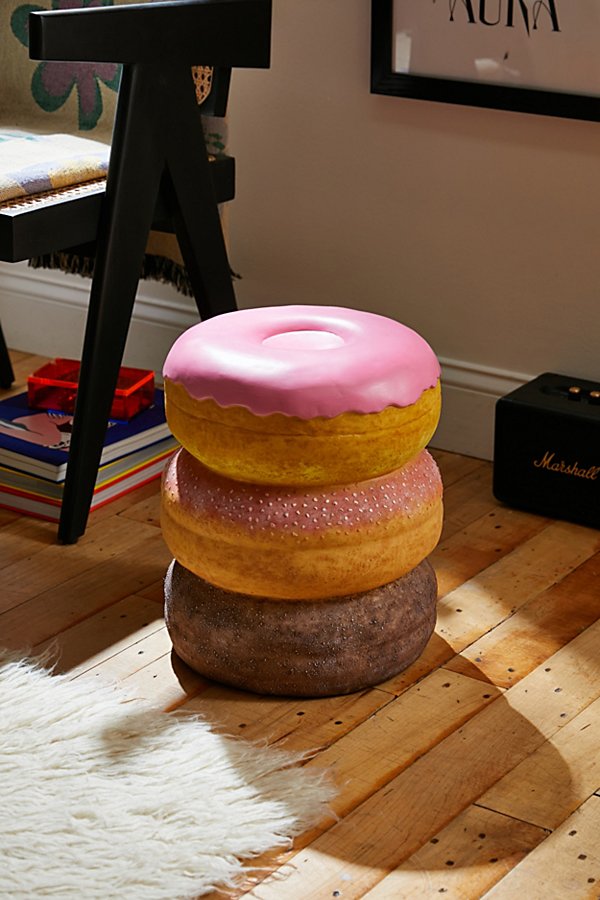 Third Drawer Down Giant Pink Donut Stool In Multi
