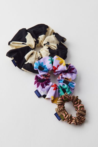 Shop Baggu Deadstock Flower Scrunchie Set In Floral Cow Mix, Women's At Urban Outfitters