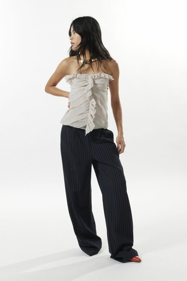Silence + Noise Misha Chiffon Ruffle Tube Top #1
