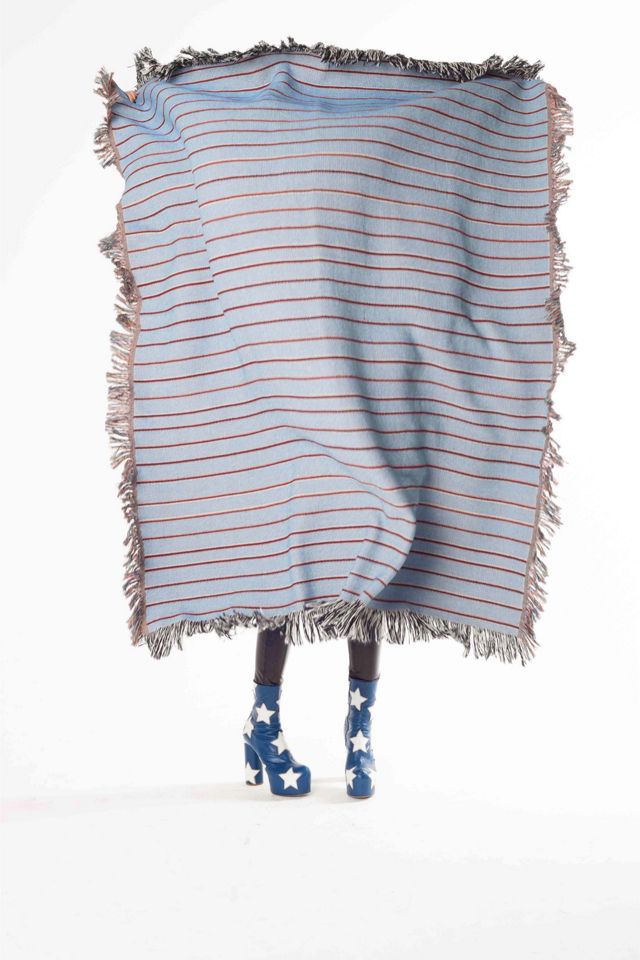Clr Shop Stripey Woven Throw Blanket #2