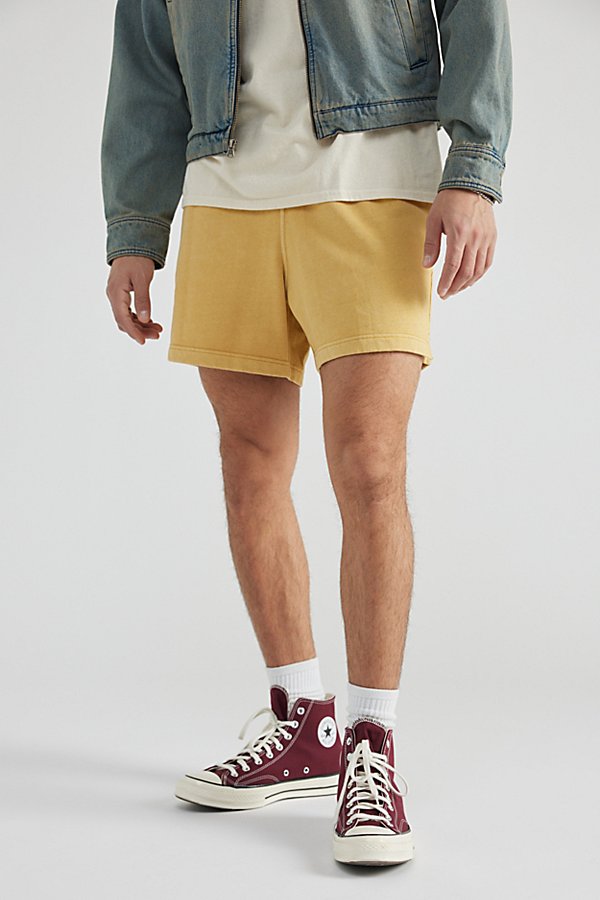 Shop Bdg Bonfire Volley Sweatshort In Bright Gold, Men's At Urban Outfitters