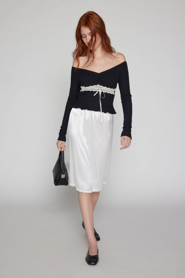 Kimchi Blue Gianna Off-The-Shoulder Lace-Inset Top #1