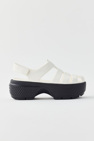 Shop Crocs Stomp Fisherman Sandal In Black/white, Women's At Urban Outfitters