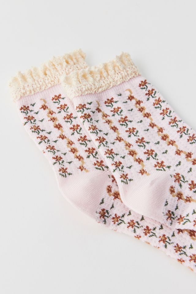 Ruffle Pointelle Crew Sock #1