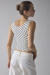 BDG Printed Ribbed Square Neck Tank Top