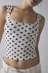 BDG Printed Ribbed Square Neck Tank Top
