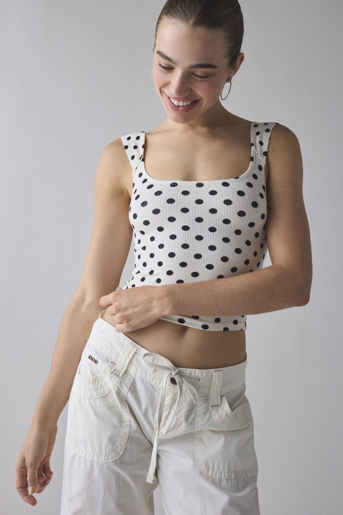 BDG Ribbed Square Neck Tank Top