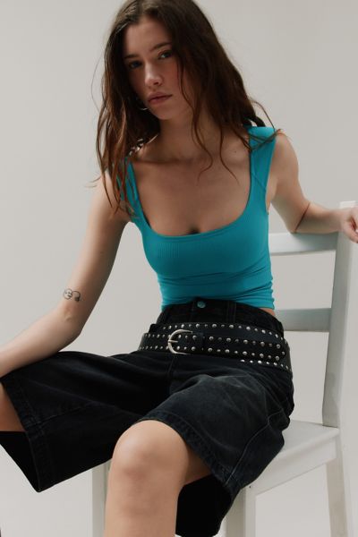 Urban Outfitters Cope Square Neck Eyelet Tank Top, $54, Urban Outfitters