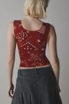 BDG Printed Ribbed Square Neck Tank Top