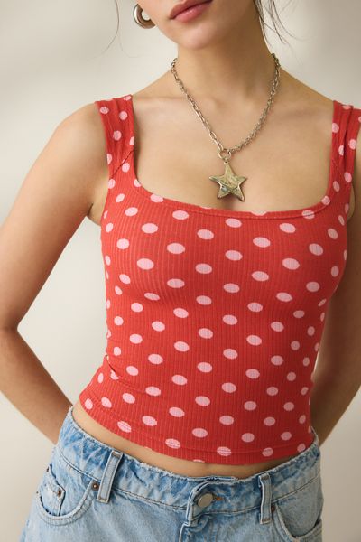 BDG Ribbed Square Neck Tank Top