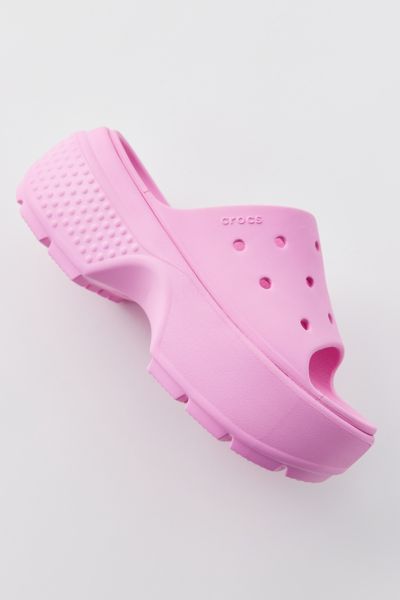 Shop Crocs Stomp Slide Sandal In Pink Tweed, Women's At Urban Outfitters