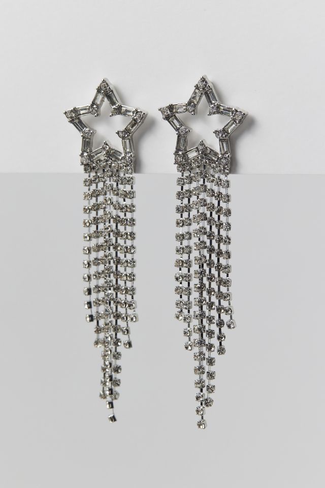 Boucles d'Oreilles Pendantes Étoile Strass #1