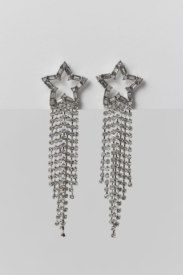 Rhinestone Star Fringe Drop Earring #2